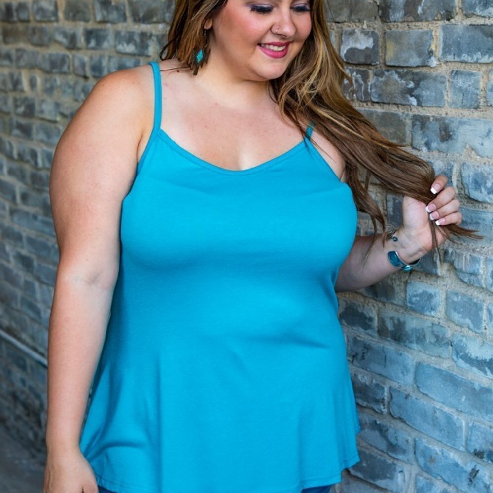 Tunic Spaghetti Strap Blue Size 2X - Picture 2 of 7